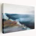 Abstract landscape wall art collection displayed on stretched canvas, showcasing vibrant colors and fluid designs that enhance modern home decor.