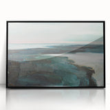 Framed abstract landscape wall art in black acrylic featuring vibrant colors and unique textures, perfect for modern home decor.