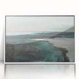 Framed abstract landscape wall art collection showcasing vibrant colors and modern design, featuring a sleek white frame for contemporary decor.