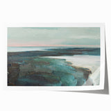 Abstract landscape wall art print showcasing vibrant colors and fluid shapes, designed for modern decor, rolled for easy framing and display.