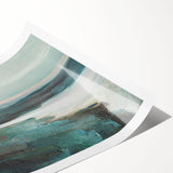 Colorful abstract landscape wall art print showcasing vibrant hues and fluid shapes, ideal for modern home decor and artistic interiors.