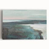 Abstract landscape wall art design on stretched canvas, showcasing vibrant colors and fluid shapes, ideal for modern home decor. Perfect for adding a touch of creativity to living spaces.