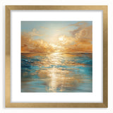 Framed abstract landscape wall art featuring a gold-matted design, showcasing vibrant colors and intricate details, perfect for modern decor.