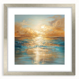 Framed abstract landscape wall art collection showcasing vibrant colors in a modern silver frame with a mat, perfect for contemporary decor.