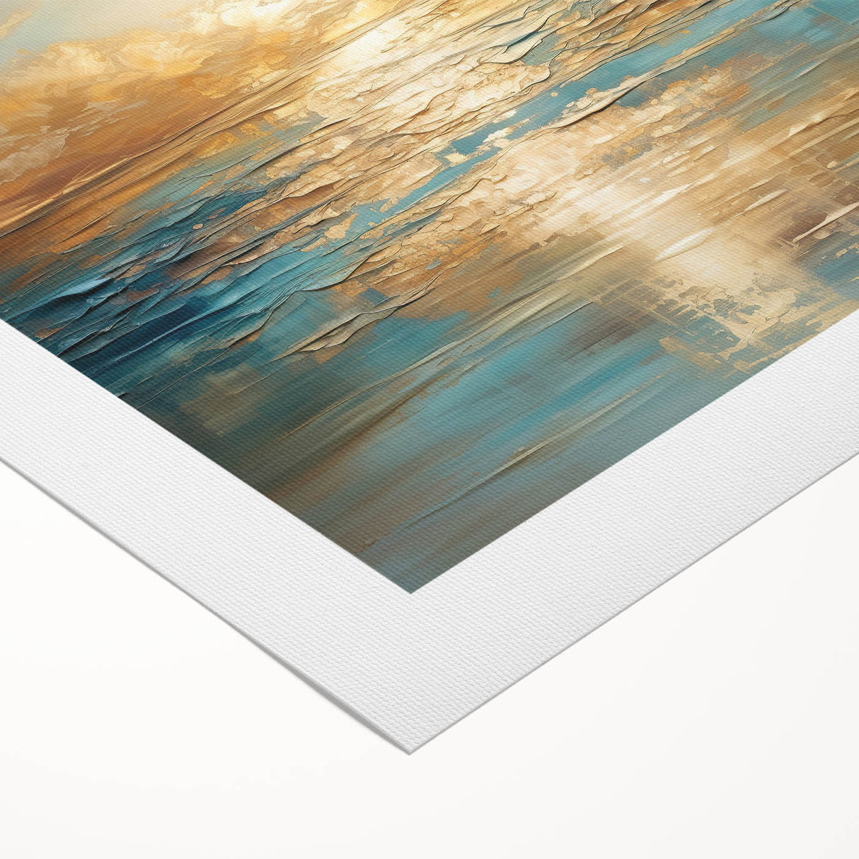 Colorful abstract landscape wall art on rolled canvas, showcasing vibrant hues and dynamic shapes, ideal for modern home decor.