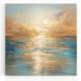 Abstract landscape wall art design showcasing vibrant colors and fluid shapes on stretched canvas, ideal for modern home decor.