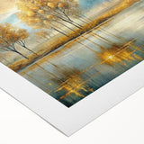 Abstract landscape wall art collection on rolled canvas, showcasing vibrant colors and fluid shapes that evoke a serene nature scene. Perfect for modern decor.