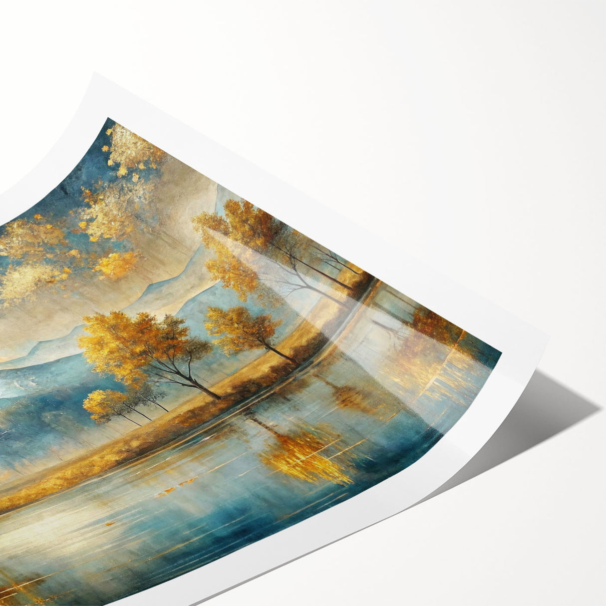 Abstract landscape wall art print showcasing vibrant colors and fluid shapes, designed to enhance modern interior decor and inspire creativity.