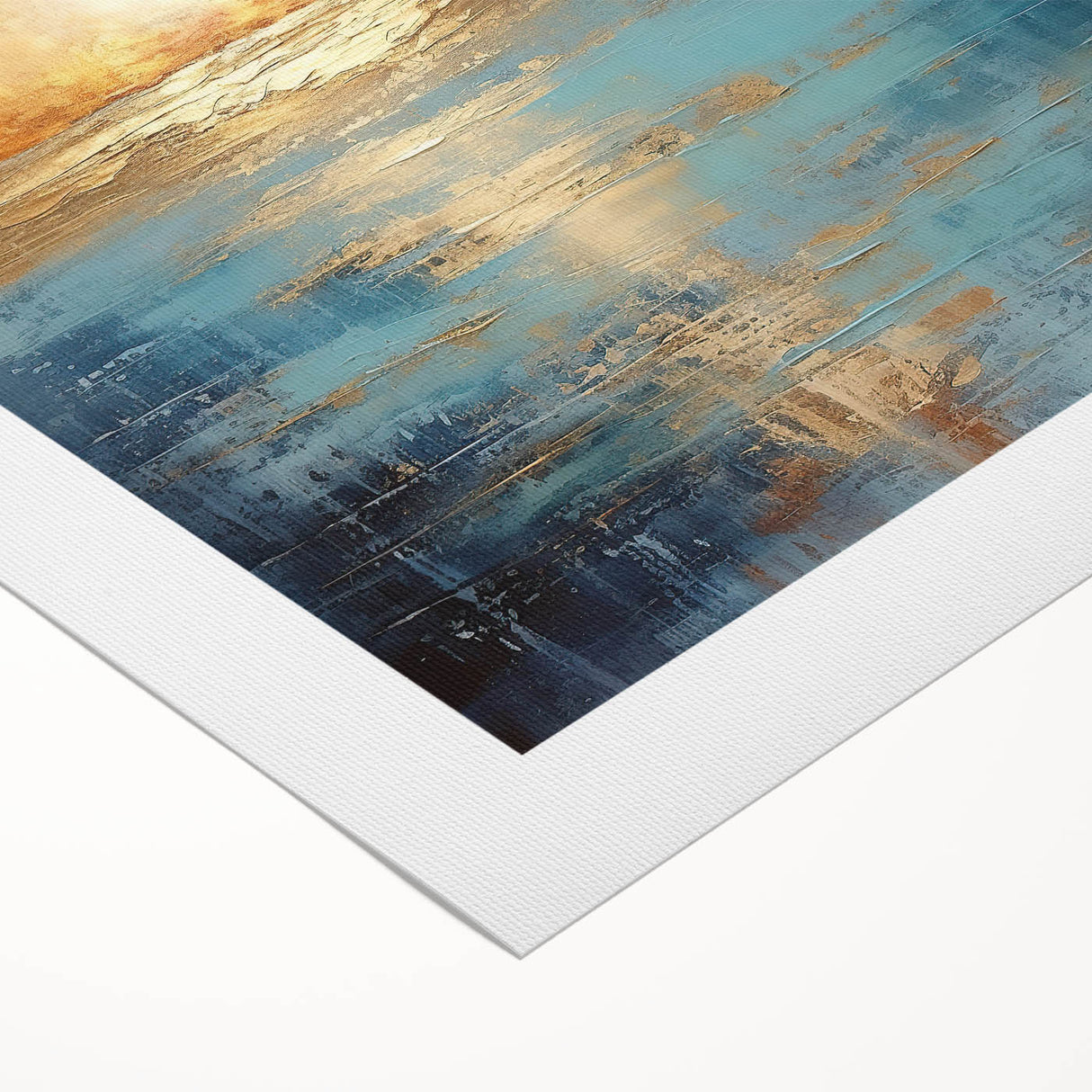Abstract landscape artwork on rolled canvas, showcasing vibrant colors and fluid shapes, ideal for modern home decor and artistic expression.