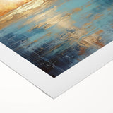 Abstract landscape artwork on rolled canvas, showcasing vibrant colors and fluid shapes, ideal for modern home decor and artistic expression.
