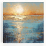 Vibrant abstract landscape wall art on stretched canvas, showcasing colorful brushstrokes and serene natural elements, perfect for modern decor.