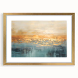 Framed abstract landscape wall art in gold, showcasing vibrant colors and intricate designs, ideal for modern home decor.