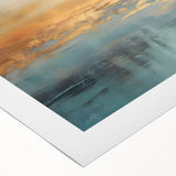 Abstract landscape wall art design on rolled canvas, showcasing vibrant colors and fluid shapes, ideal for modern home decor.