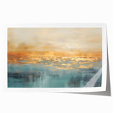 Abstract landscape wall art print showcasing vibrant colors and fluid shapes, rolled for easy framing and display in modern interiors.