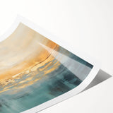 Vibrant abstract landscape wall art print showcasing rich colors and dynamic brushstrokes, ideal for modern home decor and artistic ambiance.