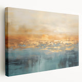 Abstract landscape wall art canvas featuring vibrant colors and textured brushstrokes, showcasing a serene nature scene ideal for modern decor.