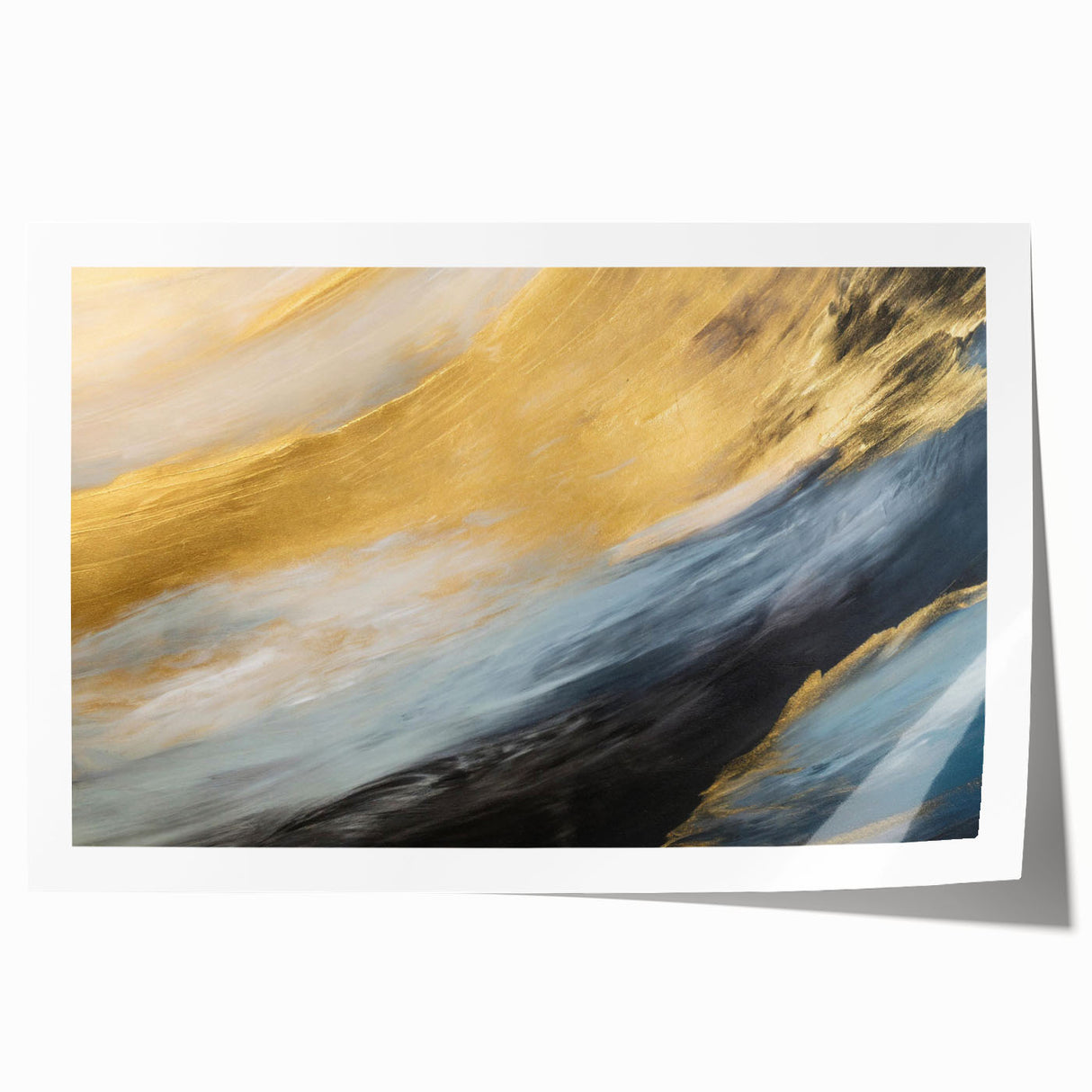 Abstract landscape wall art print showcasing vibrant colors and fluid shapes, perfect for modern decor, rolled and ready for framing.
