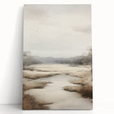 Vibrant abstract landscape wall art collection featuring colorful, stretched canvas designs with fluid shapes and serene hues, ideal for modern decor.