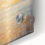 Close-up of an abstract landscape wall art design on acrylic glass, showcasing vibrant colors and fluid patterns, perfect for modern decor.