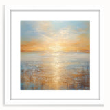 Framed abstract landscape wall art design featuring soft pastel hues and a white mat, ideal for modern home decor.
