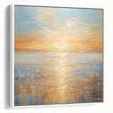 Framed abstract landscape wall art collection showcasing vibrant colors and dynamic shapes, elegantly displayed in a white frame.