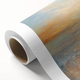 Abstract landscape wall art on rolled canvas, showcasing vibrant colors and fluid shapes, perfect for modern decor in any setting.