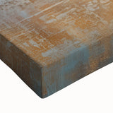 Close-up of a vibrant abstract landscape canvas print showcasing bold colors and textures, perfect for modern home decor enhancement.