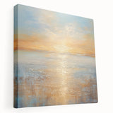 Stretched canvas showcasing an abstract landscape design with vibrant colors and fluid shapes, ideal for modern home decor.