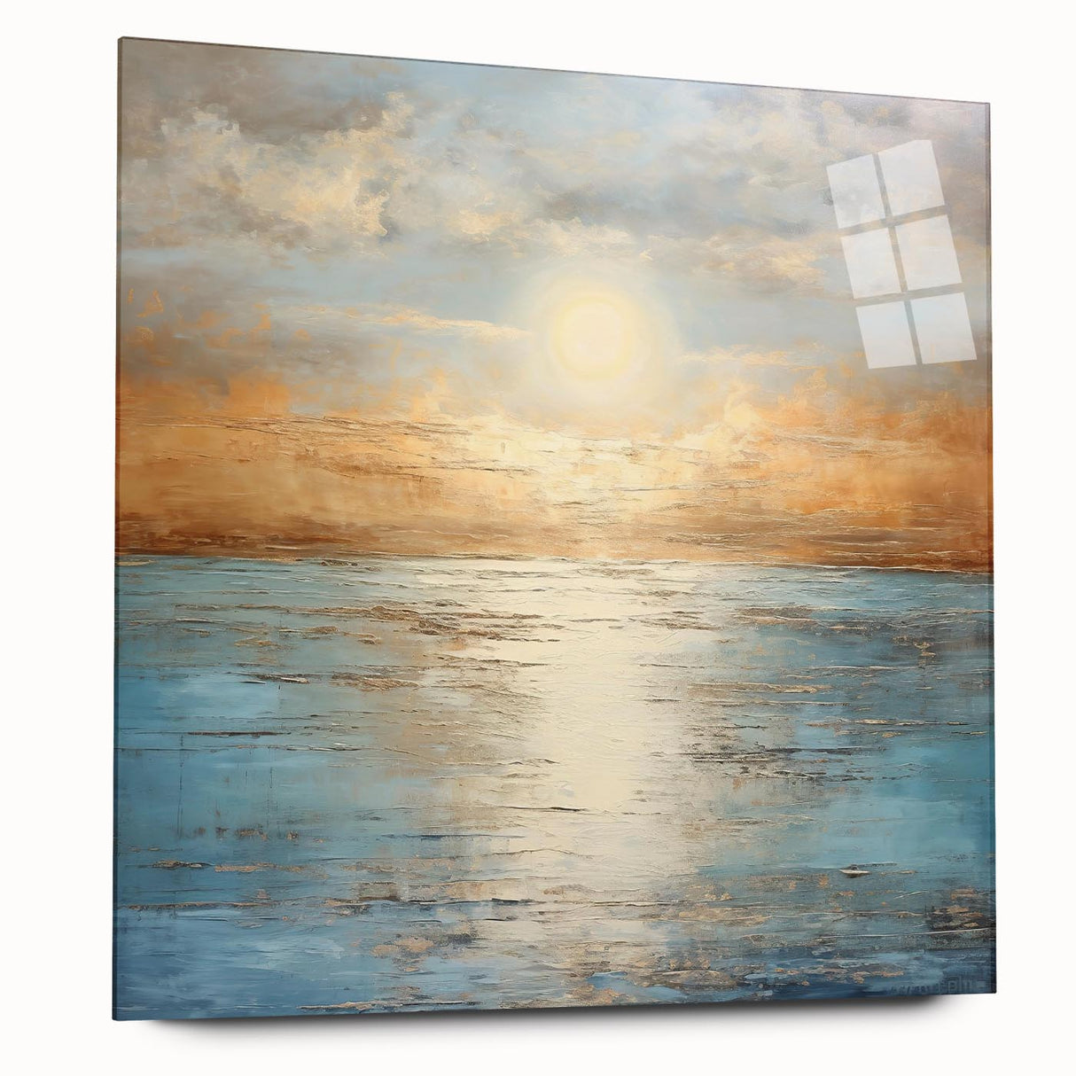 Abstract landscape wall art collection displayed in acrylic glass, showcasing vibrant colors and fluid designs that evoke nature's beauty.