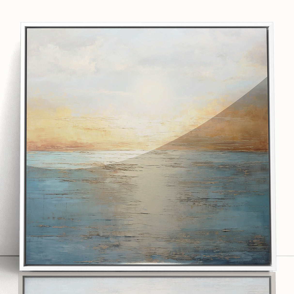 Framed abstract landscape wall art collection showcasing vibrant colors and fluid shapes, designed to enhance modern interiors.