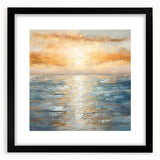 Framed abstract landscape wall art with a black mat, showcasing vibrant colors and modern design, ideal for contemporary home decor.