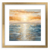 Abstract landscape wall art collection featuring a gold-framed piece with a mat, showcasing vibrant colors and contemporary design. Perfect for modern decor.