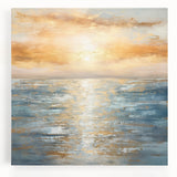 Vibrant abstract landscape wall art on stretched canvas, showcasing rich colors and fluid shapes, perfect for modern home decor.