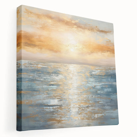 Stretched canvas wall art showcasing an abstract landscape design in vibrant colors, featuring textured brush strokes and a modern aesthetic.