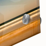 Close-up of an abstract landscape wall art piece, showcasing vibrant colors and fluid shapes, ideal for modern home decor.