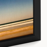 Close-up of an abstract landscape design wall art piece, showcasing vibrant colors and intricate brush strokes on a framed canvas. Perfect for modern decor.