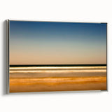Framed abstract landscape wall art in silver frame, showcasing vibrant colors and textured design, ideal for modern home decor.
