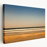 Abstract landscape wall art collection on stretched canvas, showcasing vibrant colors and fluid shapes that evoke a serene natural scene.