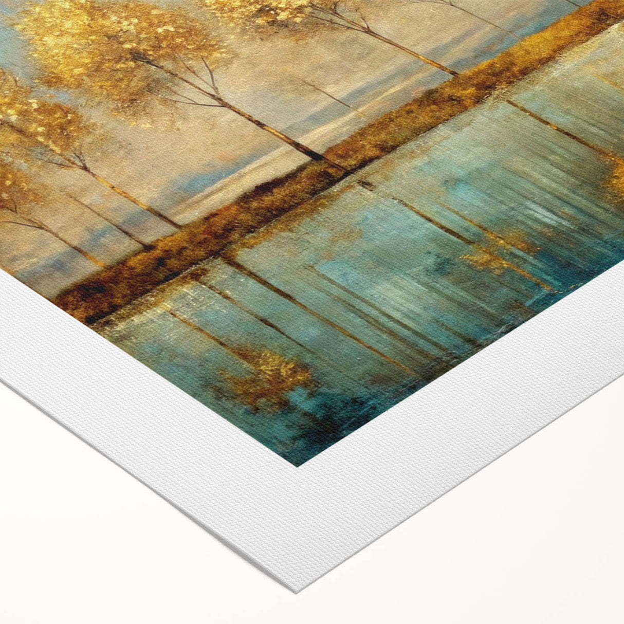 Abstract landscape wall art design on rolled canvas, showcasing vibrant colors and flowing shapes, ideal for modern home decor.