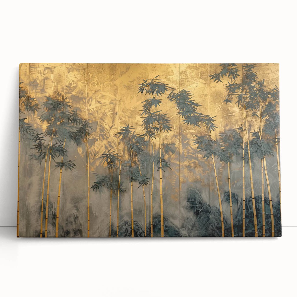 Abstract landscape wall art collection on stretched canvas, showcasing vibrant colors and fluid designs, perfect for modern home decor.