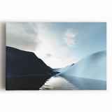 Colorful abstract landscape wall art on stretched canvas, showcasing vibrant hues and organic shapes, perfect for modern home decor.