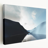 Abstract landscape wall art collection in vibrant colors on stretched canvas, showcasing a serene nature scene with soft brush strokes and textured details, ideal for contemporary home decor.