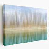 Stretched canvas wall art showcasing an abstract landscape design with vibrant colors and fluid shapes, perfect for modern home decor.