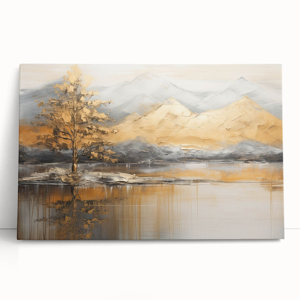 Abstract landscape wall art collection on stretched canvas, showcasing vibrant colors and fluid patterns, ideal for modern home decor.