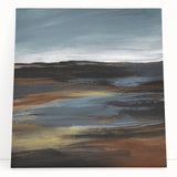 Abstract landscape design wall art collection featuring vibrant colors and fluid shapes on stretched canvas, perfect for modern decor.