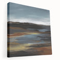 Stretched canvas wall art showcasing an abstract landscape design in vibrant colors, featuring layered textures and a modern aesthetic, ideal for home decor.