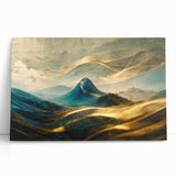 Abstract landscape wall art canvas featuring vibrant colors and fluid designs, ideal for modern home decor, showcasing a serene natural scene.
