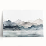 Abstract landscape wall art design featuring vibrant colors and fluid shapes on stretched canvas, perfect for modern home decor.