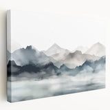 Stretched canvas wall art showcasing an abstract landscape design with vibrant colors and fluid brush strokes, perfect for modern decor.