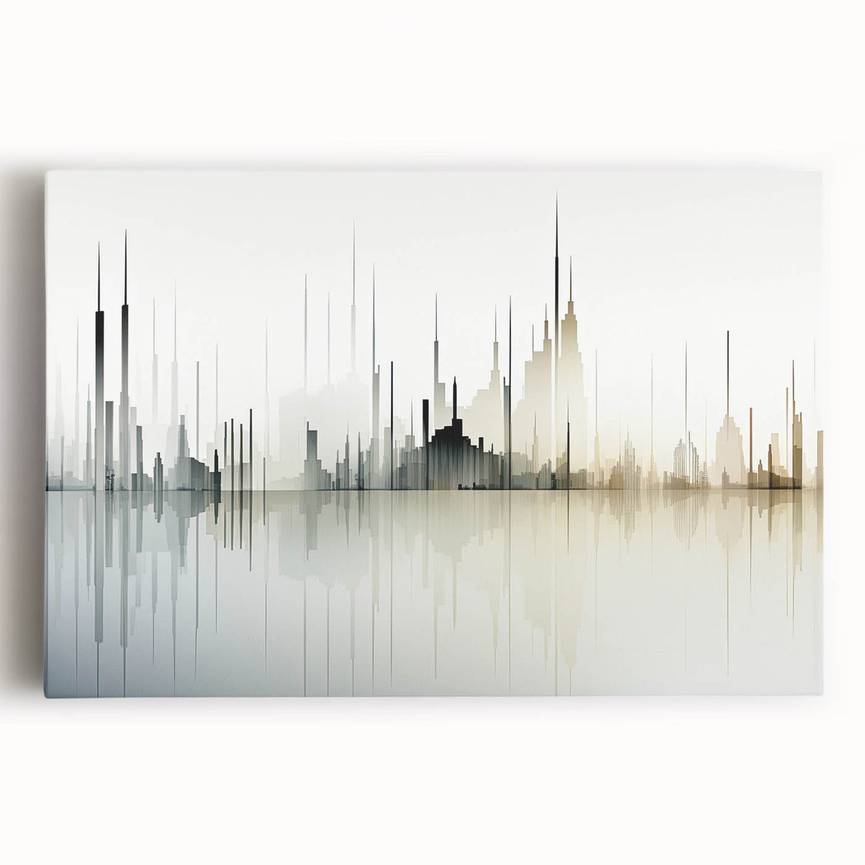 Abstract landscape wall art collection featuring vibrant colors and fluid shapes on stretched canvas, perfect for modern home decor.